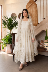 ROYAL ZARI EMBROIDERED FESTIVE ANARKALI GOWN SUIT (11 COLOURS)