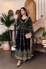ROYAL ZARI EMBROIDERED FESTIVE ANARKALI GOWN SUIT (11 COLOURS)
