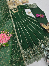 ROYAL ZARI EMBROIDERED FESTIVE ANARKALI GOWN SUIT (11 COLOURS)