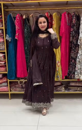HEAVY SEQUIN EMBELLISHED ANARKALI GOWN SET