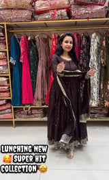 HEAVY SEQUIN EMBELLISHED ANARKALI GOWN SET