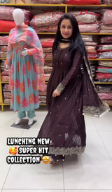 HEAVY SEQUIN EMBELLISHED ANARKALI GOWN SET