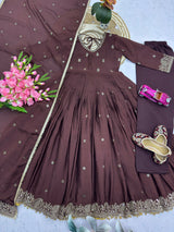 HEAVY SEQUIN EMBELLISHED ANARKALI GOWN SET