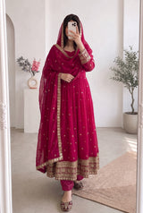 HEAVY EMBORDER ANARKALI GOWN WITH MATCHING PANTS