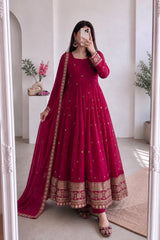 HEAVY EMBORDER ANARKALI GOWN WITH MATCHING PANTS
