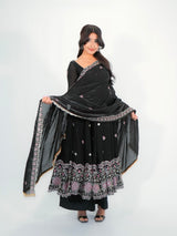 FANDY SILK FLARED ANARKALI GOWN WITH DUPATTA