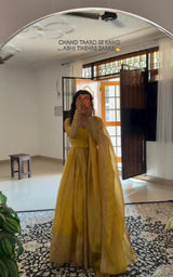 HALDI SPECIAL GOLD EMBROIDERED ANARKALI GOWN SET WITH DUPATTA