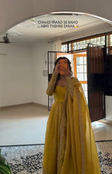 HALDI SPECIAL GOLD EMBROIDERED ANARKALI GOWN SET WITH DUPATTA