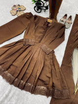 KIDS ETHNIC WEAR FROCK-STYLE PALAZZO SET WITH DUPATTA