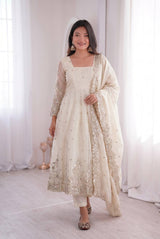 EMERALD EMBROIDERED ANARKALI GOWN WITH DUPATTA