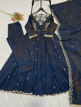 LUXURIOUS BURGUNDY GEORGETTE ANARKALI SET FOR WEDDINGS & PARTIES