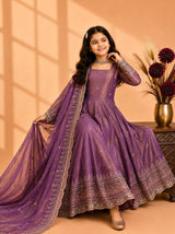 FULL FLARED ETHNIC ANARKALI WITH GOLD BORDER
