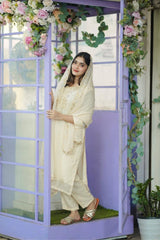 Organza Sequence Work Suit With Dupatta