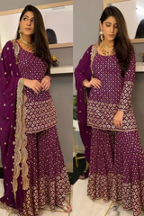 Party wear Sharara suit with sequence work