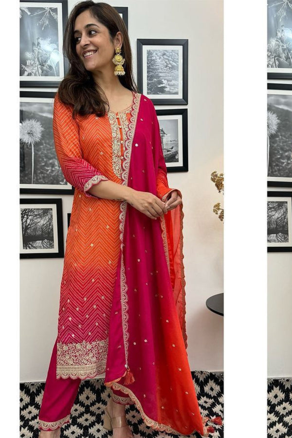 Designer Embroidery Work Silk suit