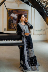 Black Party Wear Sharara Suit