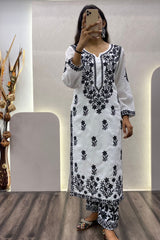 Trendy Muslin with Cotton Work Suit