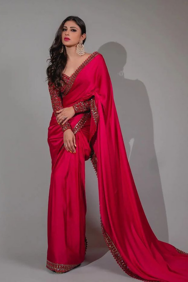 Bollywood Heavy Embroidery Work Sequence Saree