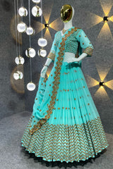 Fancy Border Work Georgette Lehenga Choli