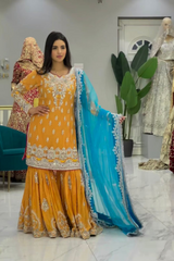 Fantabulous Yellow  Sharara Pair