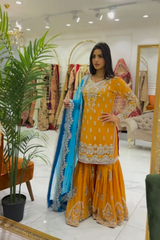 Fantabulous Yellow  Sharara Pair