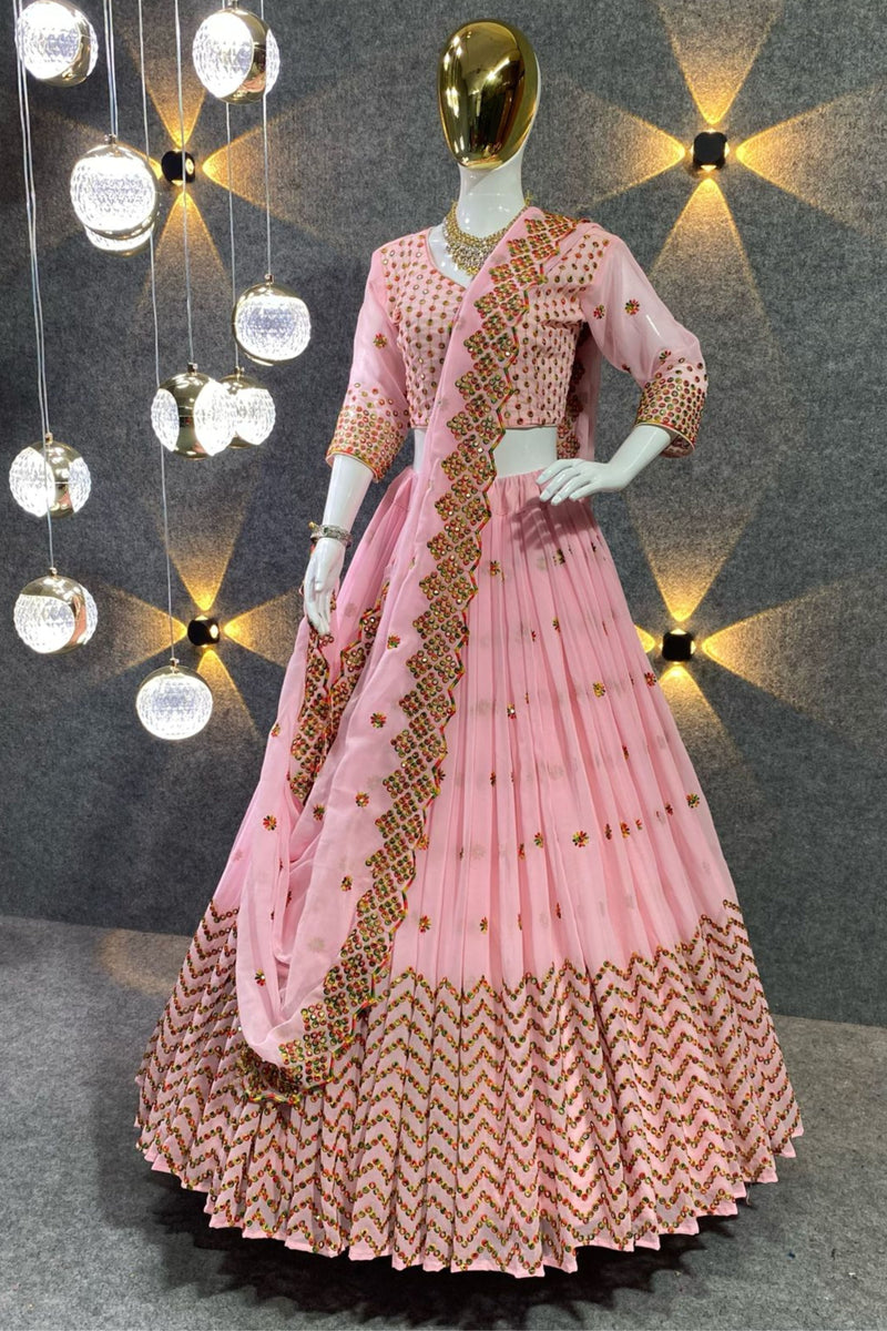 Fancy Border Work Georgette Lehenga Choli