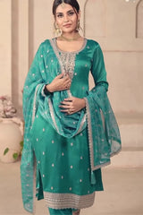 Designer Embroidery Work Silk Suit