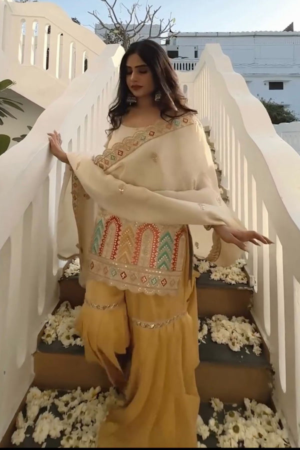 Party Wear Sharara Suit with Dupatta