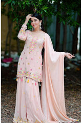 Graceful Pink Palazzo suit with Dupatta