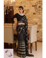 Black Soft georgette Sequence Saree