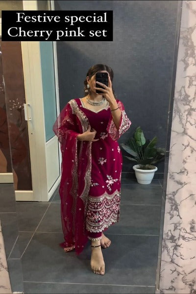 FANCY TOP AND PANT WITH DUPATTA