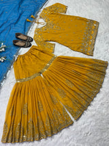 Fantabulous Yellow  Sharara Pair