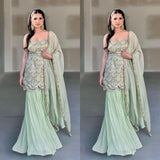 Admirable Sea Green Designer Sharara Pair