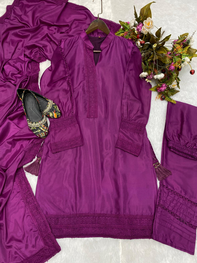 Pleasant Purple Designer Suit