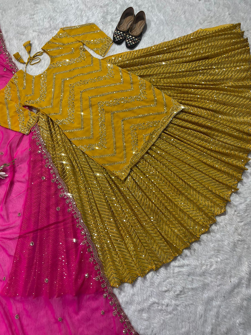 Fresh Yellow Designer Top Lehenga