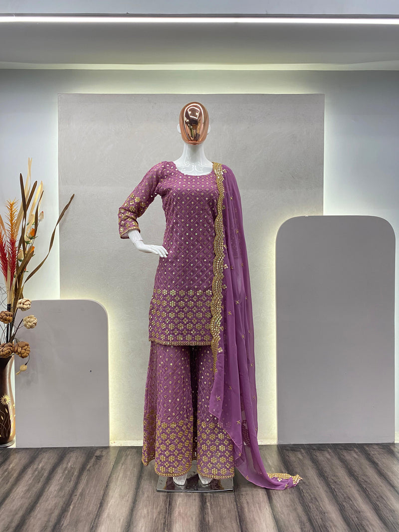 Party wear Sharara suit with sequence work