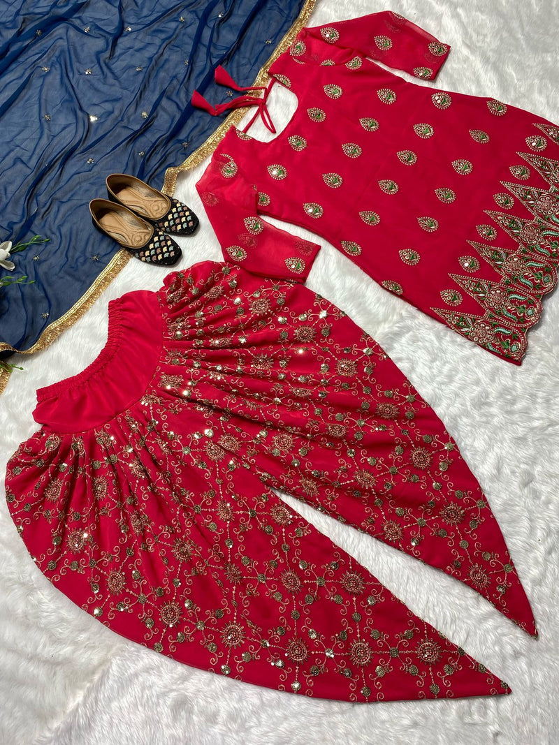 Designer Dhoti Top With dupatta