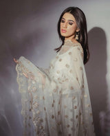 Sparkling White Gown and Dupatta