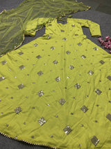 Designer Maslin Silk Gown and Dupatta