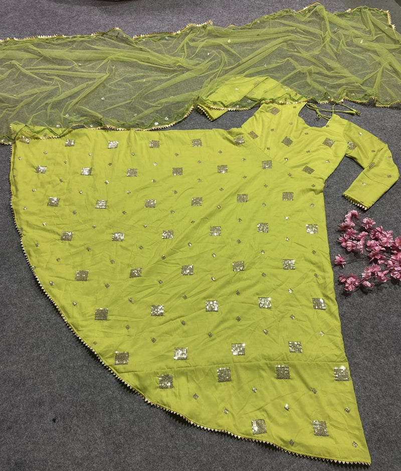 Designer Maslin Silk Gown and Dupatta