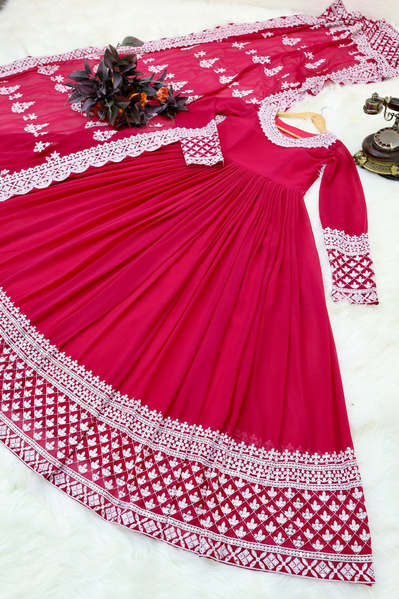 Designer Georgette Sequence Gown