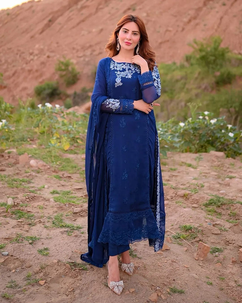 Most Trending Blue Georgette Suit