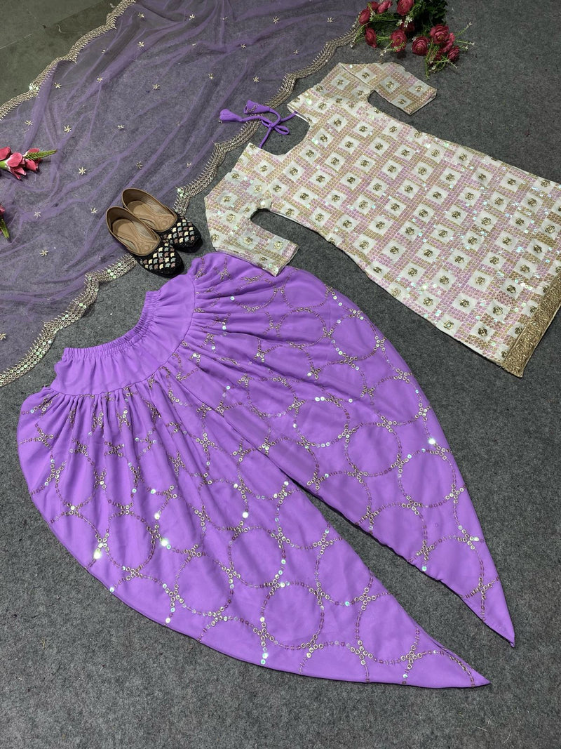 Party Wear Dhoti Suit and Dupatta