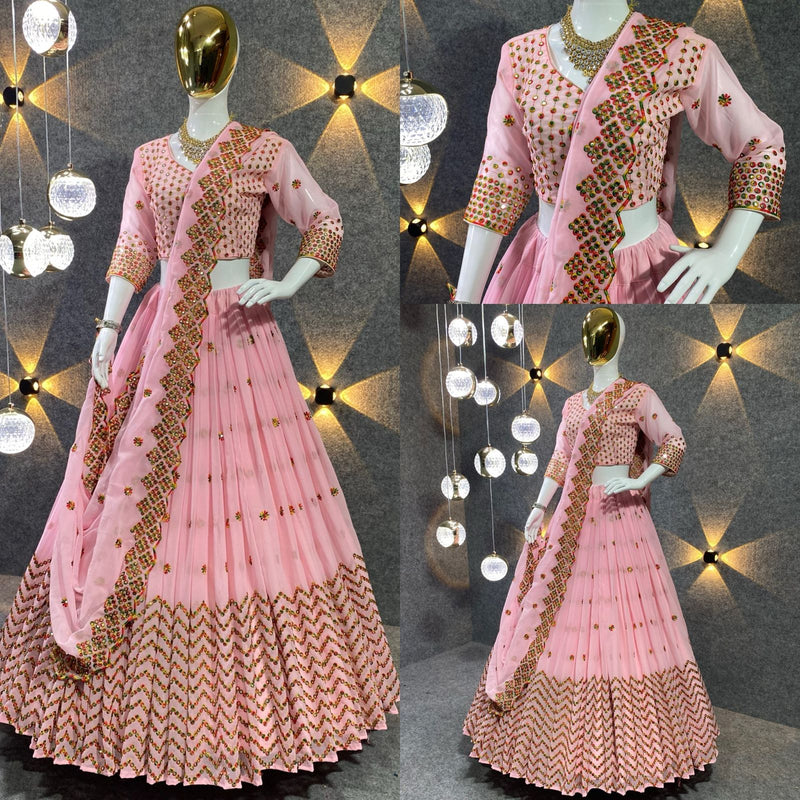 Fancy Border Work Georgette Lehenga Choli