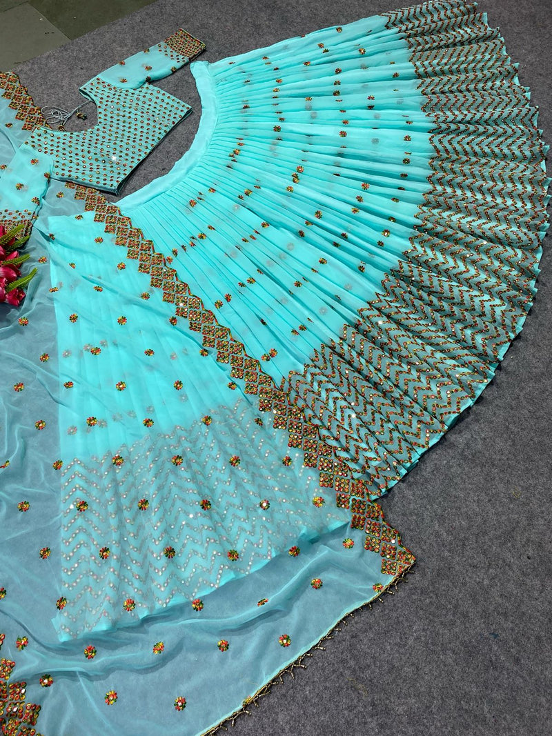 Fancy Border Work Georgette Lehenga Choli