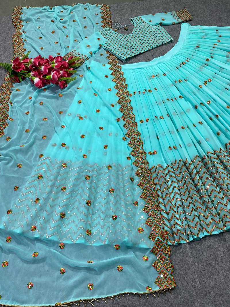 Fancy Border Work Georgette Lehenga Choli