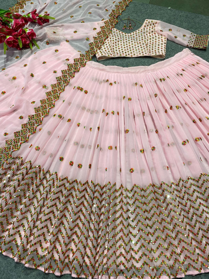 Fancy Border Work Georgette Lehenga Choli