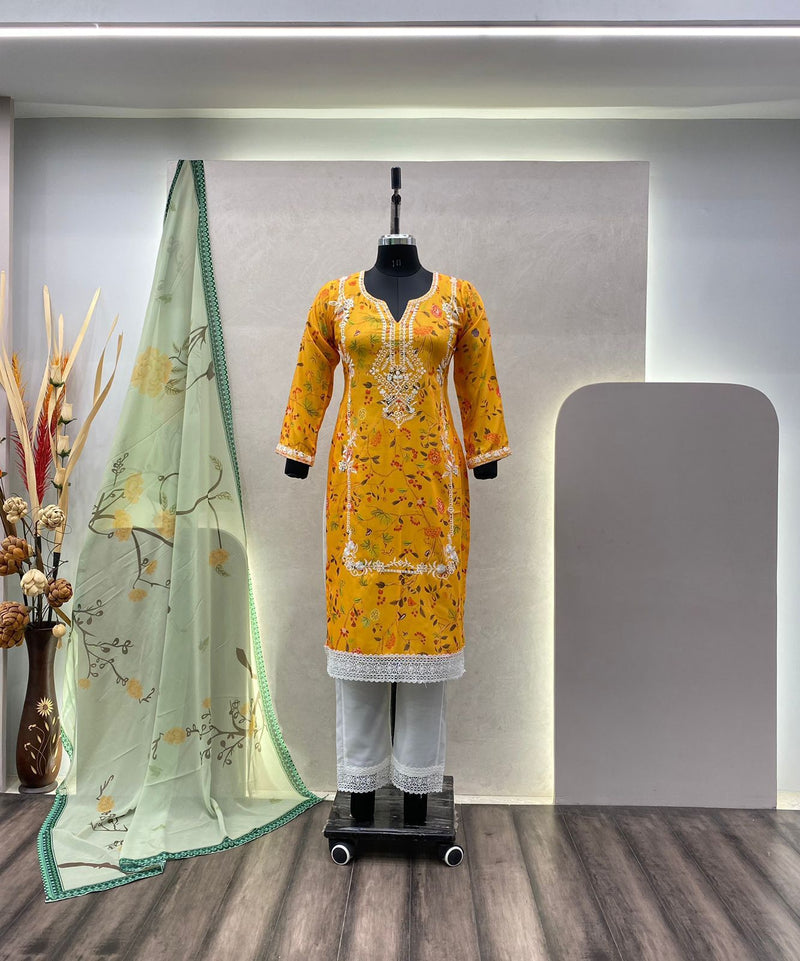 Designer Cotton Thread Work Suit