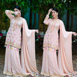 Graceful Pink Palazzo suit with Dupatta