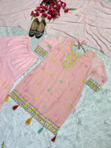 Graceful Pink Palazzo suit with Dupatta